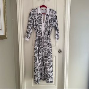 Zara embroidered maxi shirt dress